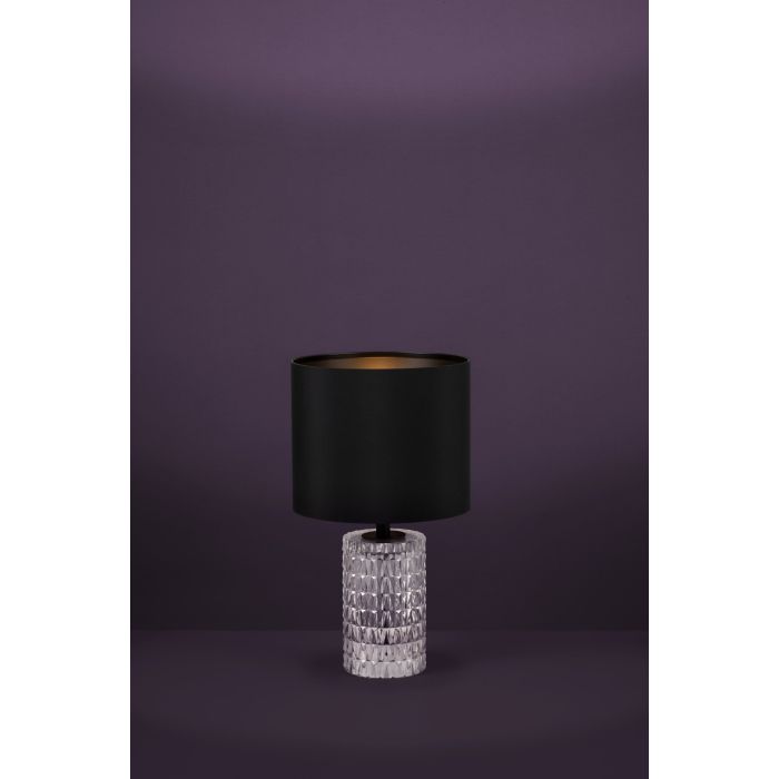 Eglo Sapuara Πορτατίφ με Μαύρο Καπέλο και Διάφανη Βάση 39979